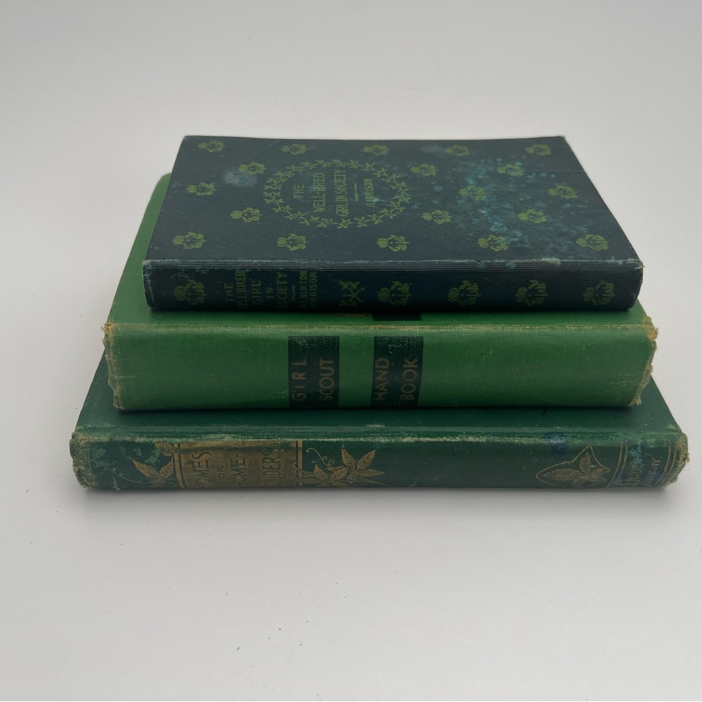 3 Vintage Books.”The Well-Bred Girl in Society”, “Girl Scouts Handbook” & more